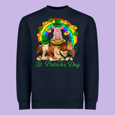 St. Patrick's Day Farm Animal Png Heavyweight Sweatshirt Designed By Bundleandbundleshop