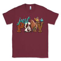 Burgundy just pray Classic Tee - NancyCooperArtShop