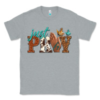 Heather Grey just pray Classic Tee - NancyCooperArtShop