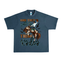 Midnight Navy and they call the thing rodeo cowboy Urban Heavy Tee - MaliasSmallBusiness