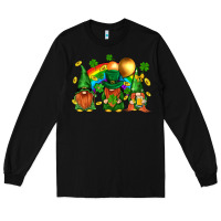 Black st. patricks  gnomies with rainbow Long Sleeve Tee - BundleAndBundleShop