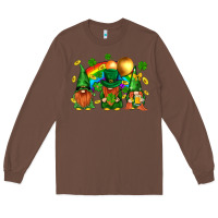 Chestnut st. patricks  gnomies with rainbow Long Sleeve Tee - BundleAndBundleShop