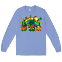 Colony Blue st. patricks  gnomies with rainbow Long Sleeve Tee - BundleAndBundleShop