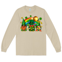Mushroom st. patricks  gnomies with rainbow Long Sleeve Tee - BundleAndBundleShop