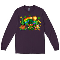 Plum st. patricks  gnomies with rainbow Long Sleeve Tee - BundleAndBundleShop