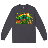 Smoke st. patricks  gnomies with rainbow Long Sleeve Tee - BundleAndBundleShop