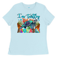 Baby Blue i'm turtley adorable Ladies Tee - RanaPortraitStore