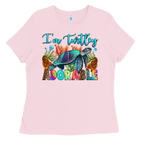 Bubblegum Pink i'm turtley adorable Ladies Tee - RanaPortraitStore