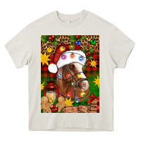 Cream Christmas horse Heavy Core Tee - Artiststas