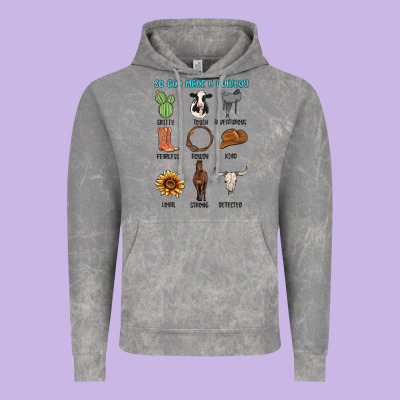 So God Made A Cowboy Vintage Hoodie Designed By Maliassmallbusiness