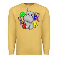 Antique Gold autism hippopotamus Premium Sweatshirt - CowGirlArtShop