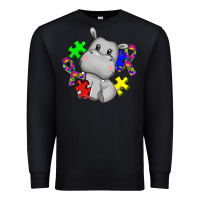 Black autism hippopotamus Premium Sweatshirt - CowGirlArtShop