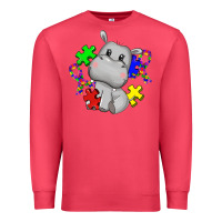 Cardinal autism hippopotamus Premium Sweatshirt - CowGirlArtShop