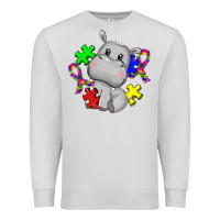 Dove Grey autism hippopotamus Premium Sweatshirt - CowGirlArtShop