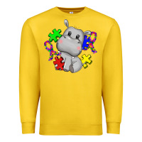 Lemon autism hippopotamus Premium Sweatshirt - CowGirlArtShop