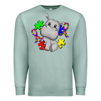 Seafoam autism hippopotamus Premium Sweatshirt - CowGirlArtShop