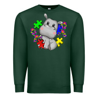 Sports Green autism hippopotamus Premium Sweatshirt - CowGirlArtShop