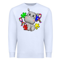 White autism hippopotamus Premium Sweatshirt - CowGirlArtShop