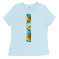 Baby Blue fall pumpkin Ladies Tee - BundleAndBundleShop