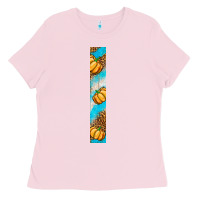Bubblegum Pink fall pumpkin Ladies Tee - BundleAndBundleShop