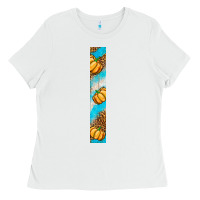 White fall pumpkin Ladies Tee - BundleAndBundleShop