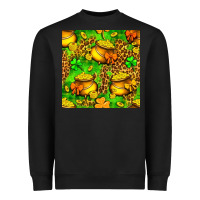 Black St. Patrick's pot of gold seamless pattern Heavyweight Sweatshirt - BundleAndBundleShop