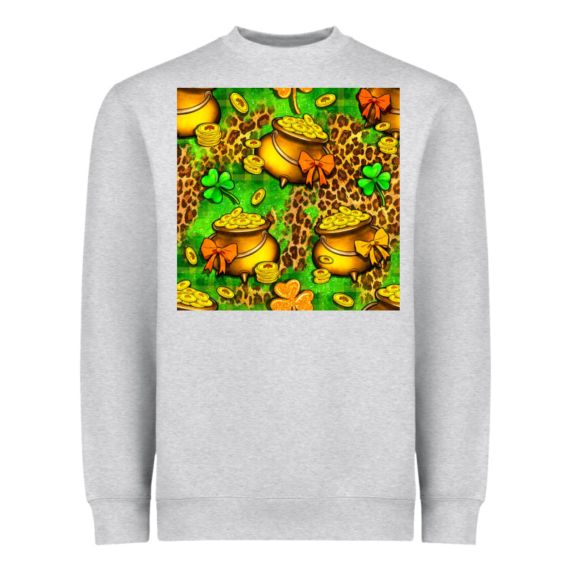 St. Patrick's Pot Of Gold Seamless Pattern Heavyweight Sweatshirt by BundleAndBundleShop | Teevron