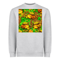 Heather Grey St. Patrick's pot of gold seamless pattern Heavyweight Sweatshirt - BundleAndBundleShop