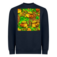 Navy St. Patrick's pot of gold seamless pattern Heavyweight Sweatshirt - BundleAndBundleShop