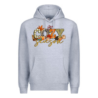 Heather Grey cozy season Premium Hoodie - CowGirlArtShop