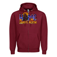 Burgundy Home Sweet Home Zipper Hoodie - texasbilliewilder