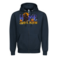 Navy Home Sweet Home Zipper Hoodie - texasbilliewilder