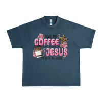 Midnight Navy give me coffee jesus Urban Heavy Tee - MaliasSmallBusiness