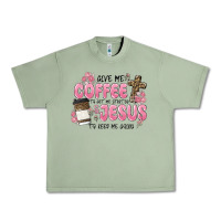 Oil Green give me coffee jesus Urban Heavy Tee - MaliasSmallBusiness