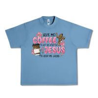 Pebble Blue give me coffee jesus Urban Heavy Tee - MaliasSmallBusiness