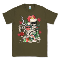 Army Green skeleton santa Classic Tee - MaliasSmallBusiness