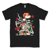 Black skeleton santa Classic Tee - MaliasSmallBusiness