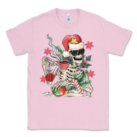 Bubblegum Pink skeleton santa Classic Tee - MaliasSmallBusiness