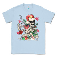 Dusty Blue skeleton santa Classic Tee - MaliasSmallBusiness