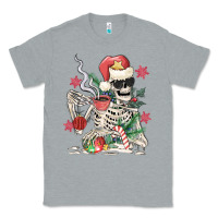 Heather Grey skeleton santa Classic Tee - MaliasSmallBusiness