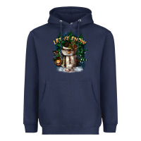 Navy let it snow Heavyweight Hoodie - CowGirlArtShop