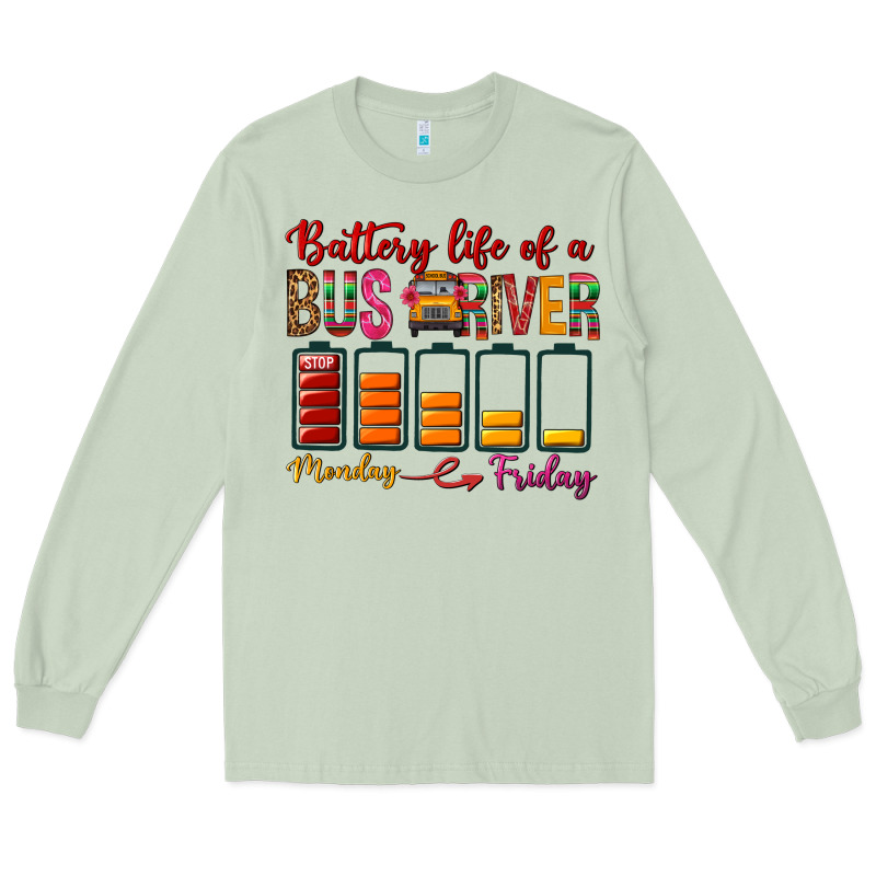 Battery Life Of A Bus Driver Long Sleeve Tee by BundleAndBundleShop | Teevron