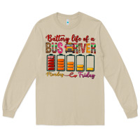 Mushroom Battery Life Of A Bus Driver Long Sleeve Tee - BundleAndBundleShop