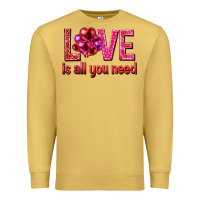 Antique Gold Love is all you need Valentine's Day Premium Sweatshirt - HowdyJamesFarm