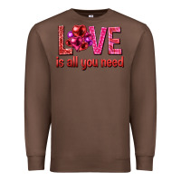 Chestnut Love is all you need Valentine's Day Premium Sweatshirt - HowdyJamesFarm