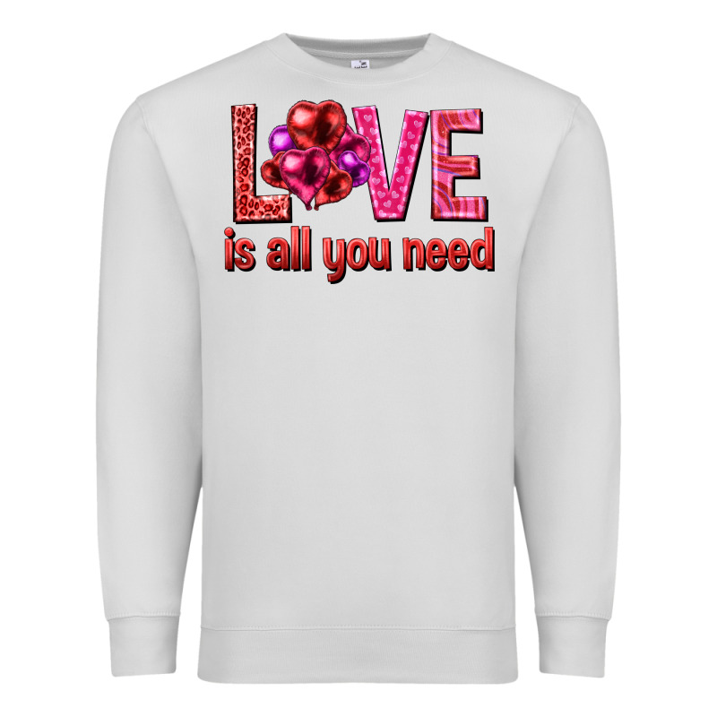 Love Is All You Need Valentine's Day Premium Sweatshirt by HowdyJamesFarm | Teevron