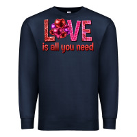 Navy Love is all you need Valentine's Day Premium Sweatshirt - HowdyJamesFarm