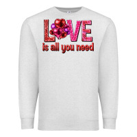 Oatmeal Heather Love is all you need Valentine's Day Premium Sweatshirt - HowdyJamesFarm