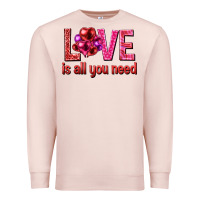 Pale Pink Love is all you need Valentine's Day Premium Sweatshirt - HowdyJamesFarm