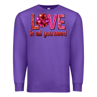 Purple Love is all you need Valentine's Day Premium Sweatshirt - HowdyJamesFarm